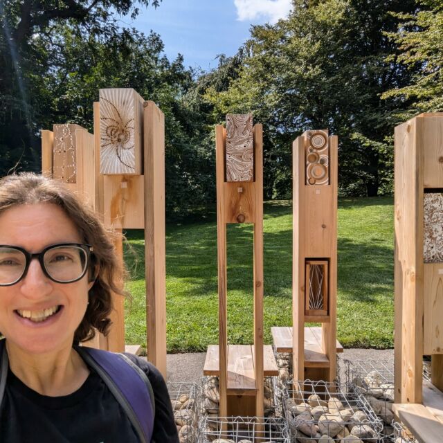 Thanks to Biana Fay Varga for sending us this photo of herself standing in front of the @brooklynbotanic's "Pollinator Lounge," on display from May 24–October 20, 2024 at the Oak Circle in the garden.

According to @brooklynbotanic, "This unique art installation was designed and built for the Garden’s smallest visitors, insects! Conceived by architects Joyce Hwang and Nerea Feliz, the pollinator habitats were created by their students at the University at Buffalo and the University of Texas at Austin.
Insects experience the world differently than us. The students were given the following prompt: Create a three-dimensional artifact that considers how insect pollinators live, what might provide them with shelter from the elements and predators, and what conditions might offer resources.
Like all good designers, the teams considered the needs of their clients—in this case, native insect pollinators. Take a closer look and see the intricate details that invite our insect friends to feel at home. Since many insects can see UV light, each habitat design includes UV paint, evoking their nonhuman point of view."

Learn more here: https://www.bbg.org/pollinator_lounge then tap each individual habitat image to check out the UV designs and learn more about its creation.

@jo.hwang
@feliz_nerea 

#pollinators #pollinatorgarden #pollinatorhabitat #pollinators🐝 #bees #butterflies #insects #habitat #garden #gardening #gardens #gardendesign #beehotel #botanic #botanicgarden #brooklyn